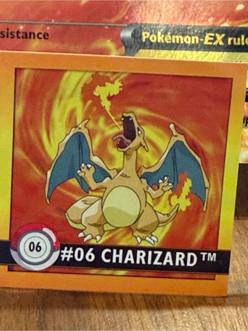 Pokemon Charizard Framed Holographic Card - Orange, Yellow, Black